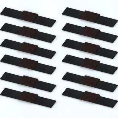 

12Pcs Black Furniture Pads with Hook Loop Strong Adhesive Chair Leg Caps Wear-Resistant for Dining Chairs Office Study Room