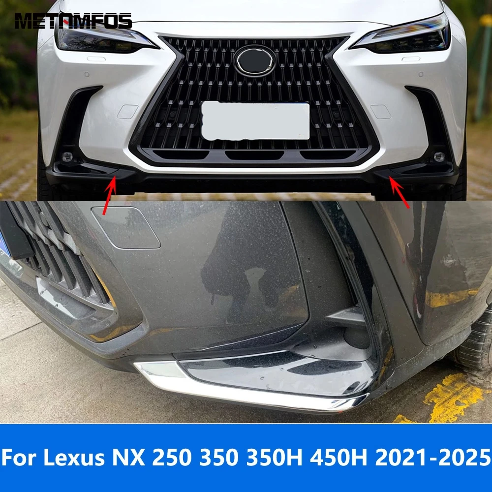 

Накладка на передний угловой бампер для Lexus NX 250 350 350H 450H 2021-2023 2024 2025 хромированная полоса для предотвращения столкновений, аксессуары для стайлинга автомобилей