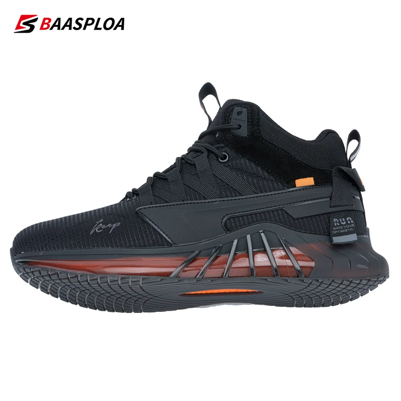 Baasploa-Sapatos quentes de pelúcia impermeáveis masculinos, calçados esportivos antiderrapantes masculinos resistentes ao desgaste, sapatos de