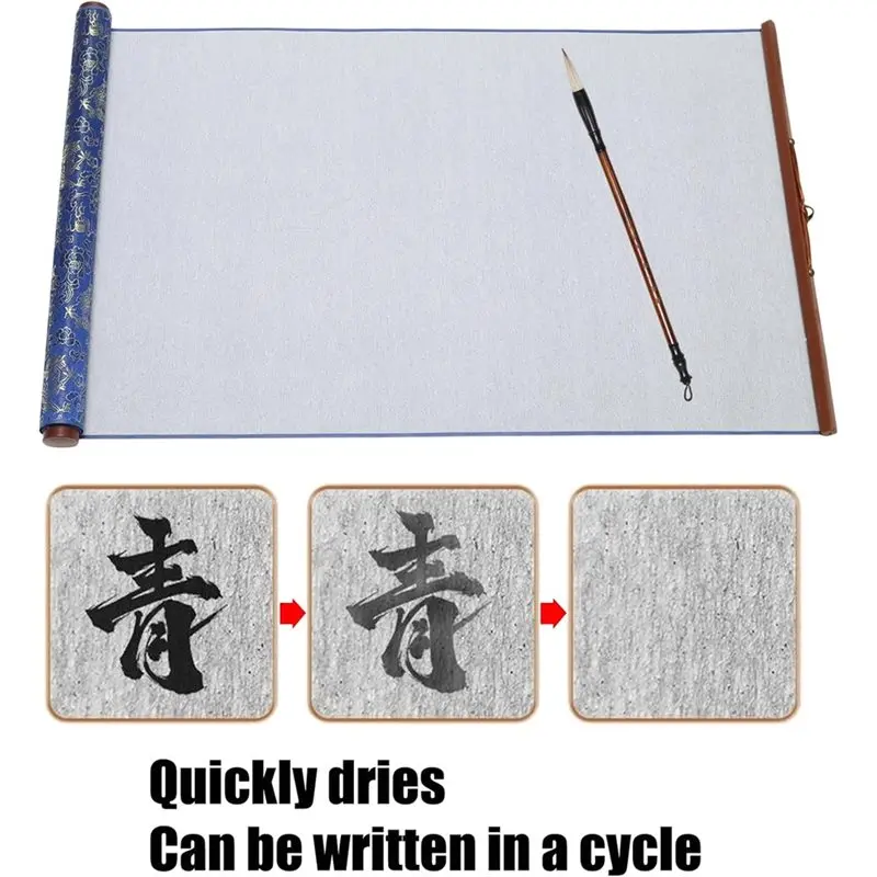 AC57-4 Pcs No Ink Chinese Calligraphy Practice Set Nonwoven Water Writing 3 Traditional Calligraphy Writing Brush Pens