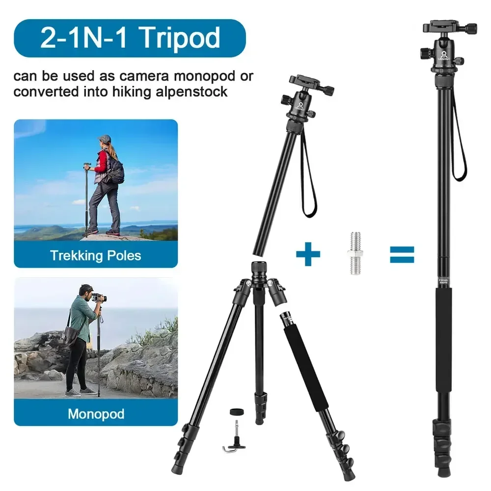 UEGOGO-Trépied portable universel en alliage d'aluminium C11, support léger pour appareil photo reflex numérique et smartphone, 210cm