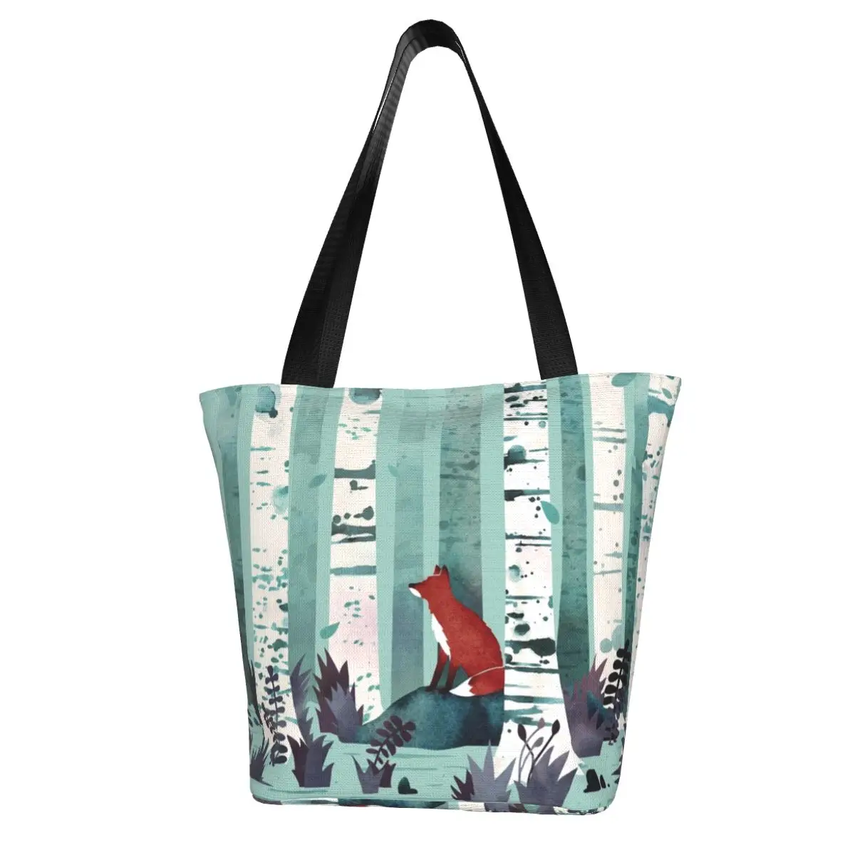 

The Birches Fox Shopping Bag Animal Gifts Stylish Handbag Cloth Business Woman Bags