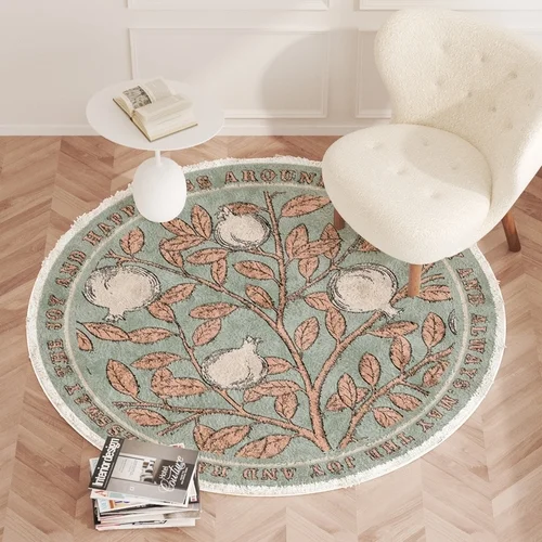 Retro Round Rug – Light Luxury Fluffy Soft Carpet for Living Room & Bedroom Decor