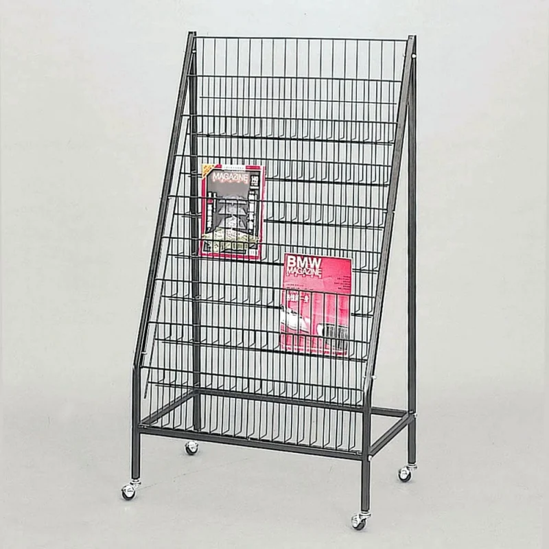 custom.White Metal Wire Magazine Rack Display Stand with Easy Installation Retail Shops & Libraries