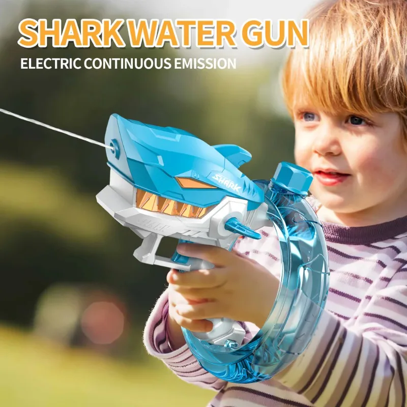 CY053 Electric Continuous Firing Water Gun Shark Automatic Absorption Water Blaster Summer Outdoor Beach Toys