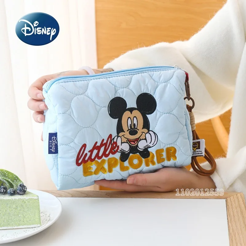 Disney's New Portable Cosmetic Bag Luxury Brand Original Embroidered Cosmetic Bag Cartoon Large Capacity Storage Toiletry Bag
