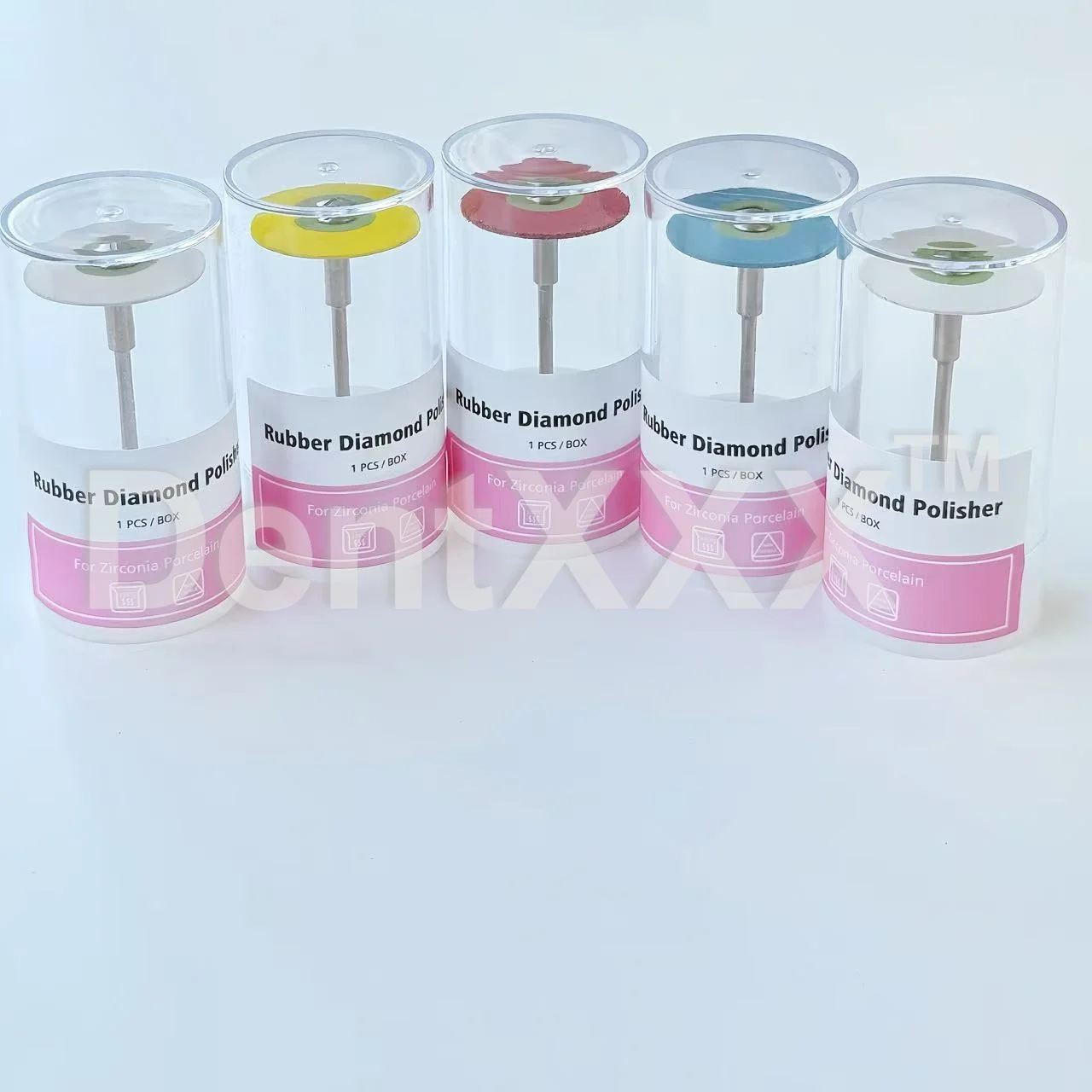 หัวเจียรแผ่นขัดเพชรยางชิ้นเดียว พร้อมเม็ดทรายที่แตกต่างกัน เหมาะสำหรับชิ้นงานเซรามิกเซอร์โคเนีย