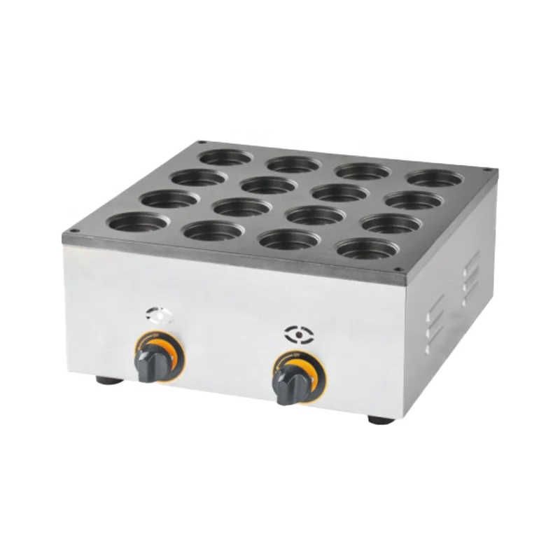 Máquina comercial para hornear pasteles a gas de 16 piezas, gofrera industrial LPG con rueda crujiente, máquina para hacer gofres y pasteles en oferta