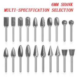 6MM Metal Drawing Tungsten Carbide Milling Cutter Rotary Tool Burr CNC Engraving Abrasive Tools Metalworking Milling Polishing