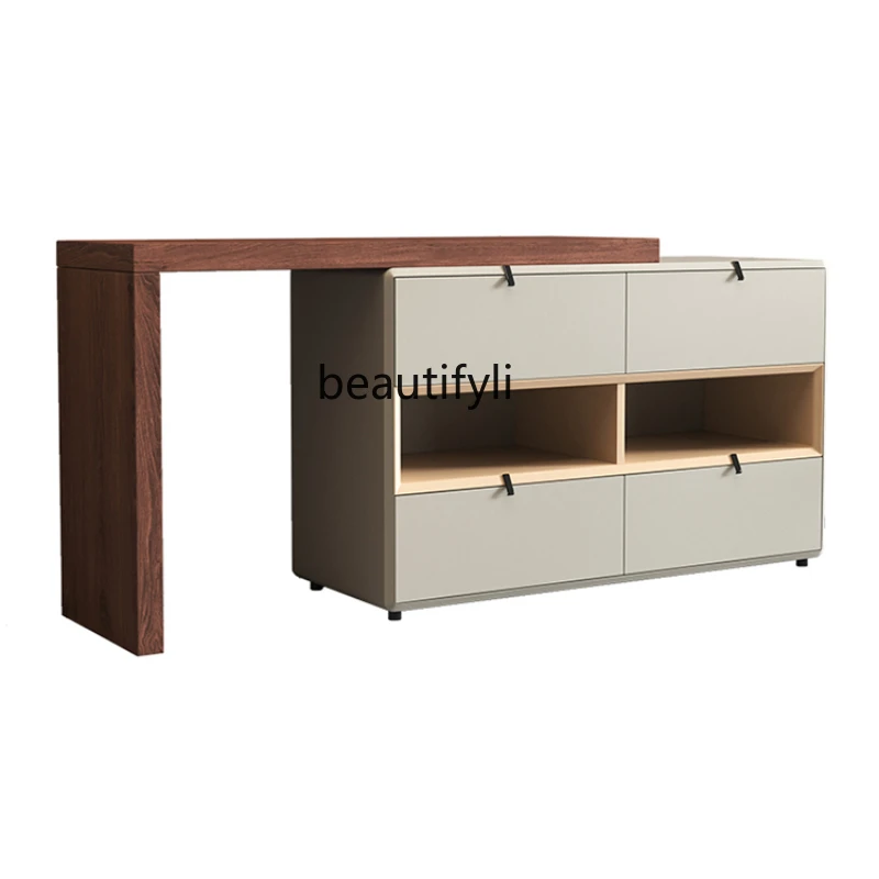 

Italian Minimalist Dresser Chest of Drawers Storage Cabinet Retractable Makeup Table Integrated Desk