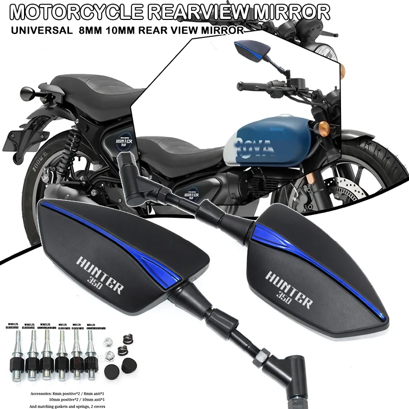 Specchietto retrovisore moto Scooter Specchi retrovisori Specchietto laterale posteriore 8M 10M per Hunter 350 Hunter 350 Hunter350 2023 2024 2025