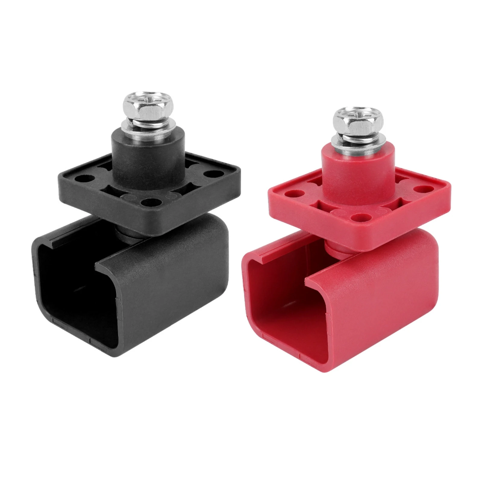 Square Mounting Terminal with Mounting Flange High Current Metal Contact Hardware Battery Connector for Marine Power Setup