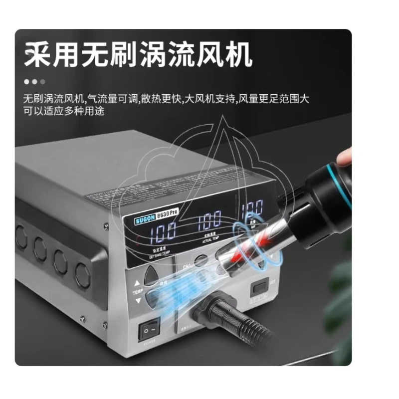 8630 Pro Hot Air Gun 1300W BGA Soldering Station for Mobile Phone Motherboard Repair