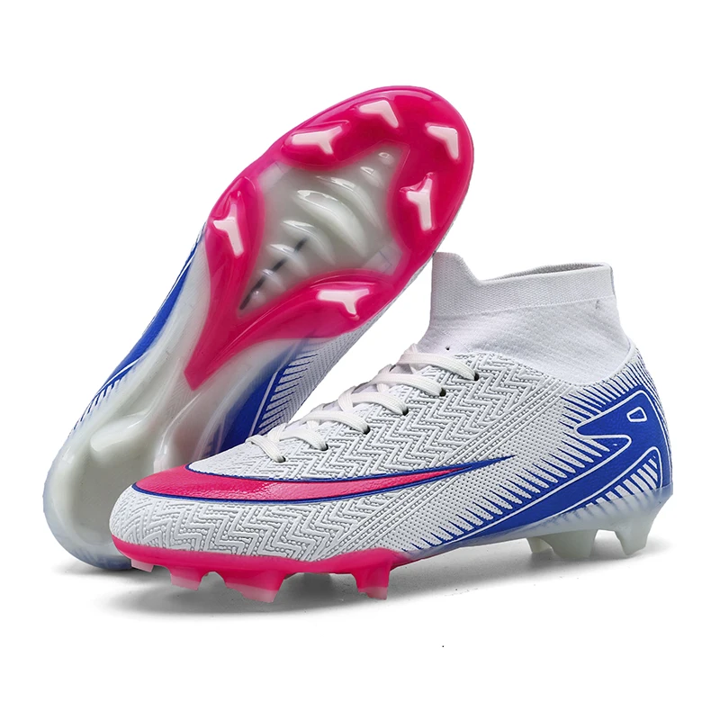 NEW Without-lace Mens Soccer Shoes Boys Training Non-Slip Turf Soccer Cleats TF/FG Football Sneakers Chuteira Campo 35-45