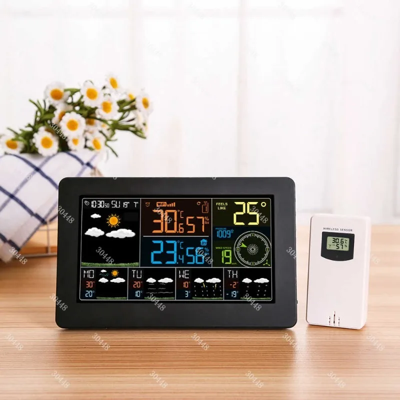 WIFI Smart Weather Station W4 Wind Speed Anemometer Indoor Outdoor Thermometer Hygrometer Wall Clock