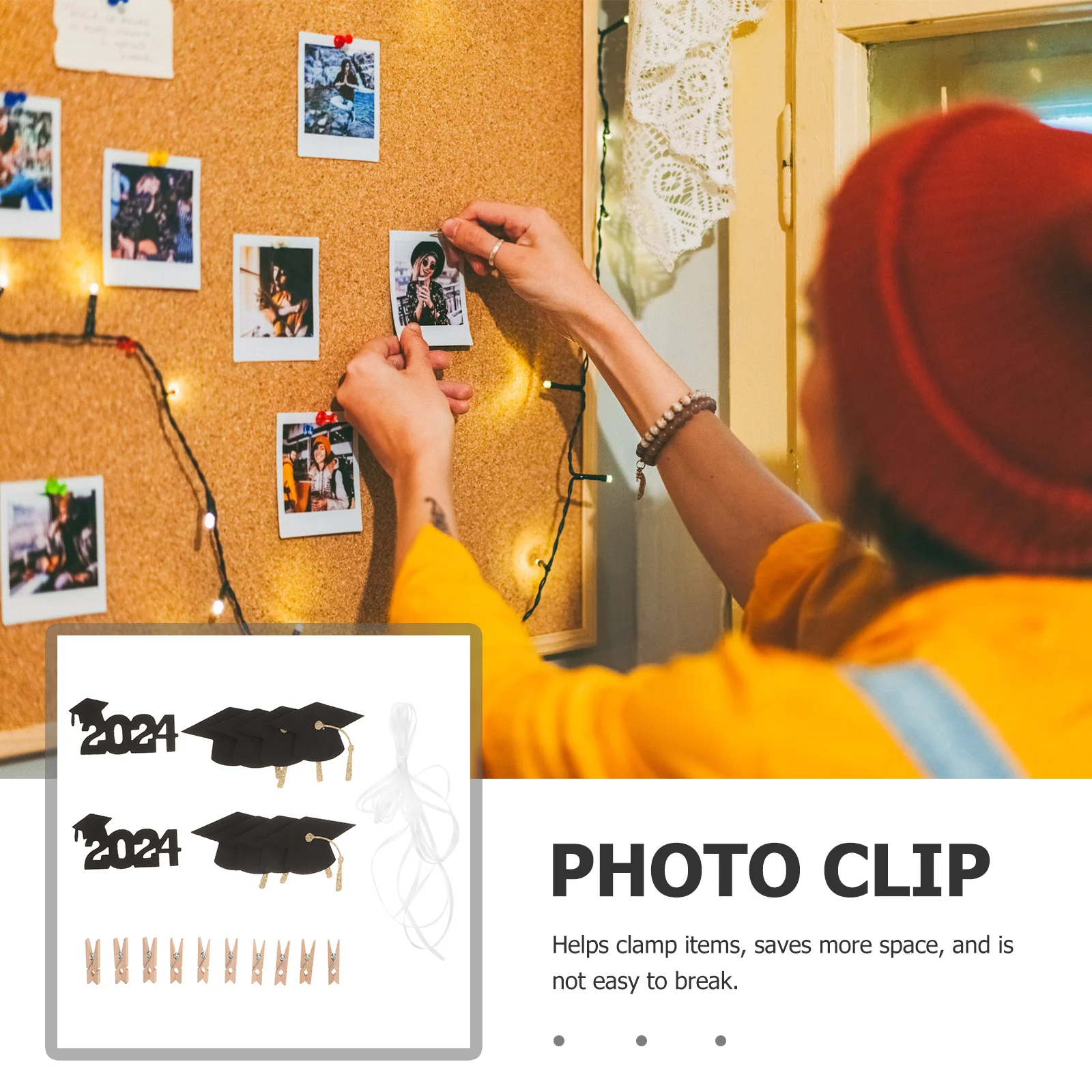 1 مجموعة ورأى التخرج مقاطع الصور للملاحظات ورقة الموثق مذكرة عرض مقاطع الحرفية الصغيرة معلقة منظم صور ديكور #3