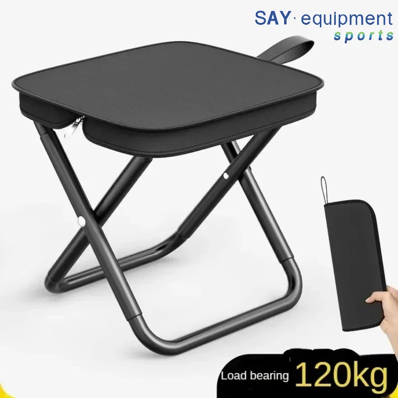 

Portable multifunctional outdoor picnic camping folding chair Bearing 120kg Folding Chair Fishing Picnic with Pocket Chair