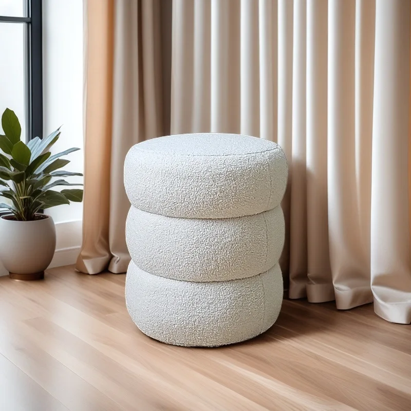 

Door chess stool living room simple creative lamb wool dressing stool shoe changing stool