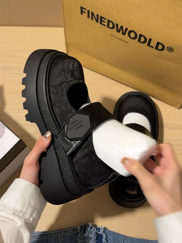 

Новые китайские туфли Мэри Джейн с вышивкой, женские, весенне-осенние, на утолщенной подошве, подходят к юбкам, лоферы