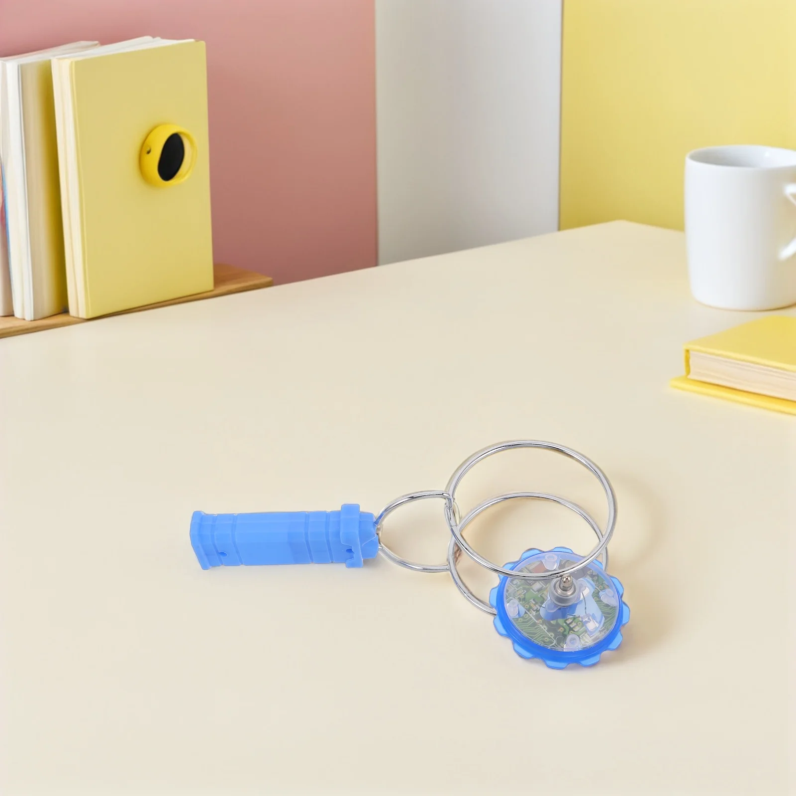 8 pçs iluminar azul giroscópio portátil girando topos crianças aniversário goodie saco enchimentos festa favor carnaval prêmios criança girando brinquedo