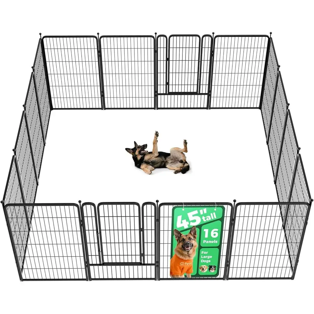 

45-inch Tall Dog Playpen for Indoor, Yard, and Camping - 16-Panel Enclosure for Large Dogs