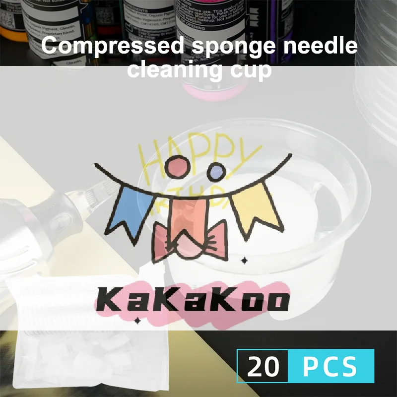

20 шт., одноразовые губчатые колпачки для татуировок, чашки для игл и наконечников для татуировки, чашки для чистки пены, принадлежности для татуировок