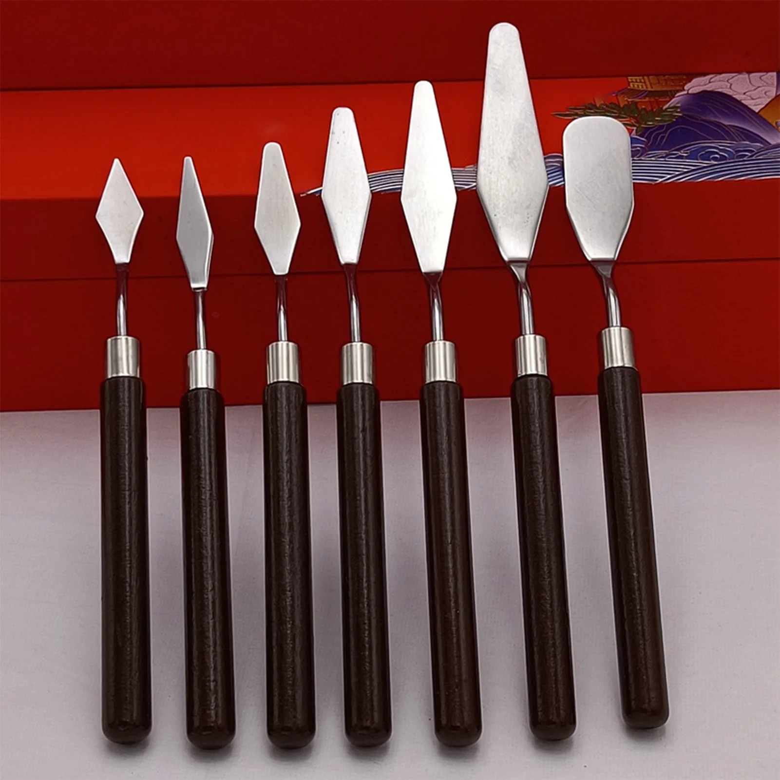 Edelstahl Metall Spatel Paletten messer Küche Gebäck Kuchen Dekoration Werkzeuge für Gouache Ölgemälde Lernende