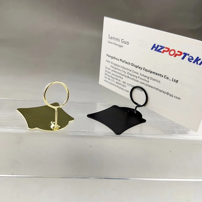 100pcs Mini POP Metal Price Sale Label Tag Paper Sign Card Display Clips Stand Holders Retail Bread Shop Promotions