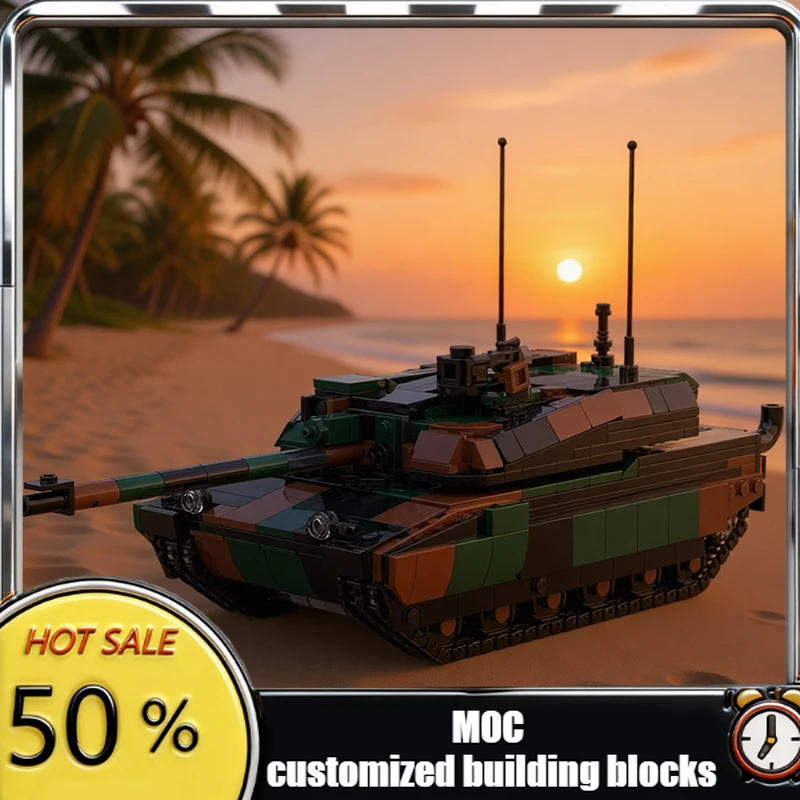 

1053 PCS Battle Tank Kit Char Leclerc MBT MOC Customize Modular Building Block Kids Design Brick Simple DIY Assembly Toy Gift