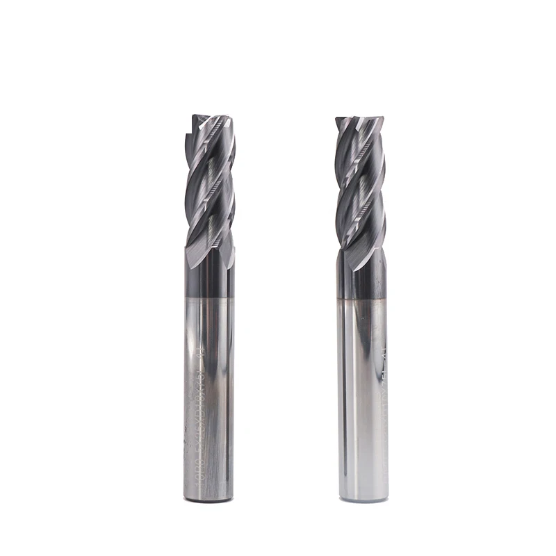 UNT Solid Carbide Fresa Coated CNC Router Milling HRC45 4 Flutes Corner Radius Milling Cutters for Metal