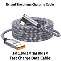 Type-C USB Elbow USBC Fast Charge Cable 1m/3m/5m/8m Phone Extend Charging Cable for Samsung Huawei Xiaomi Oppo LeEco VR Camera ﻿