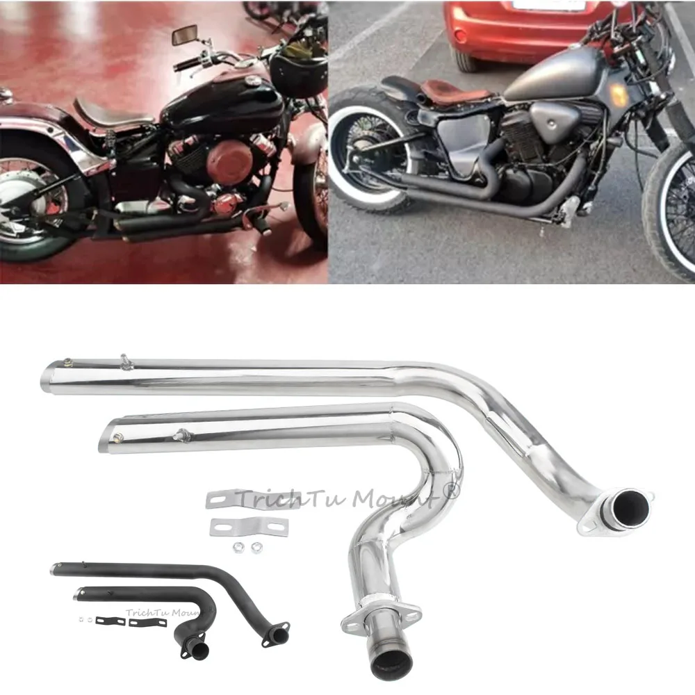 

Motorcycle Modification Accessories Full Exhaust System Pipes Stainless Steel Aluminum Alloy For Honda Shadow VLX 600 1988-2008