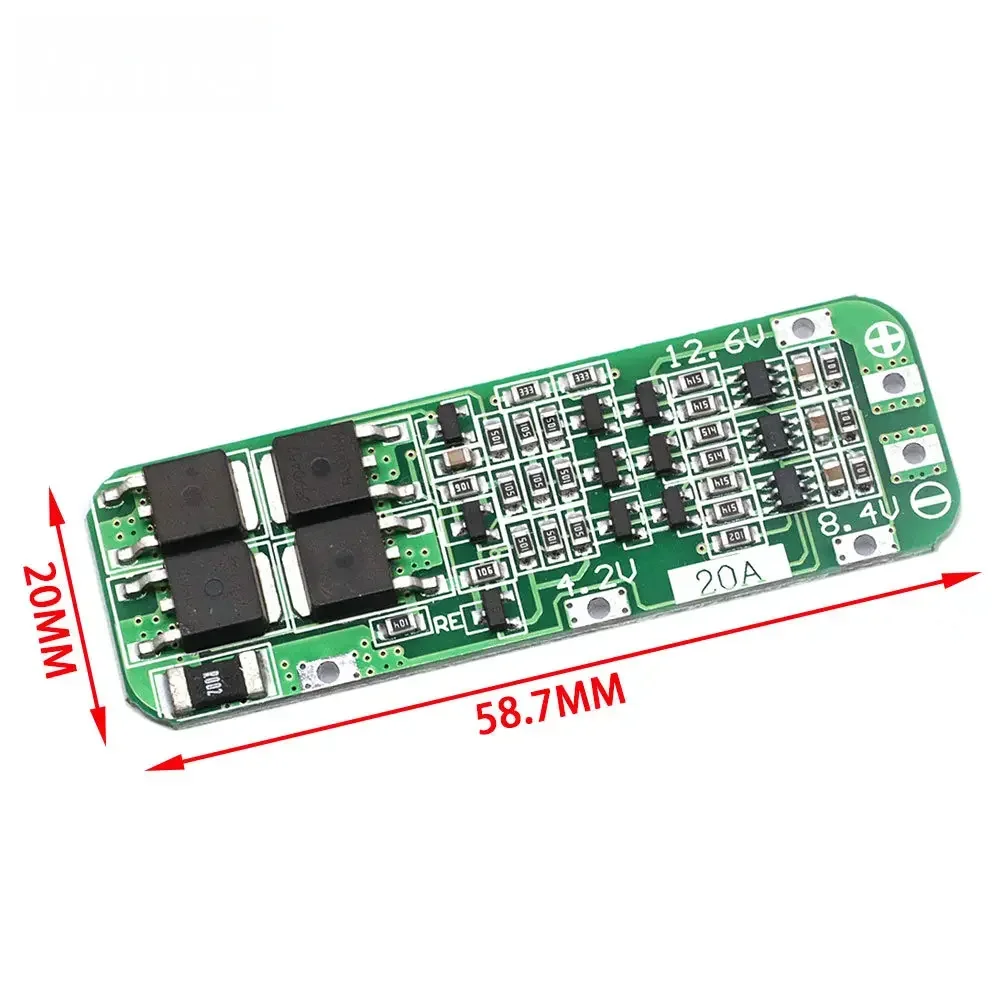 3S 20A Li-ion 18650 Battery BMS Charger Protection Board – 12.6V PCB Module (59x20x3.4mm)