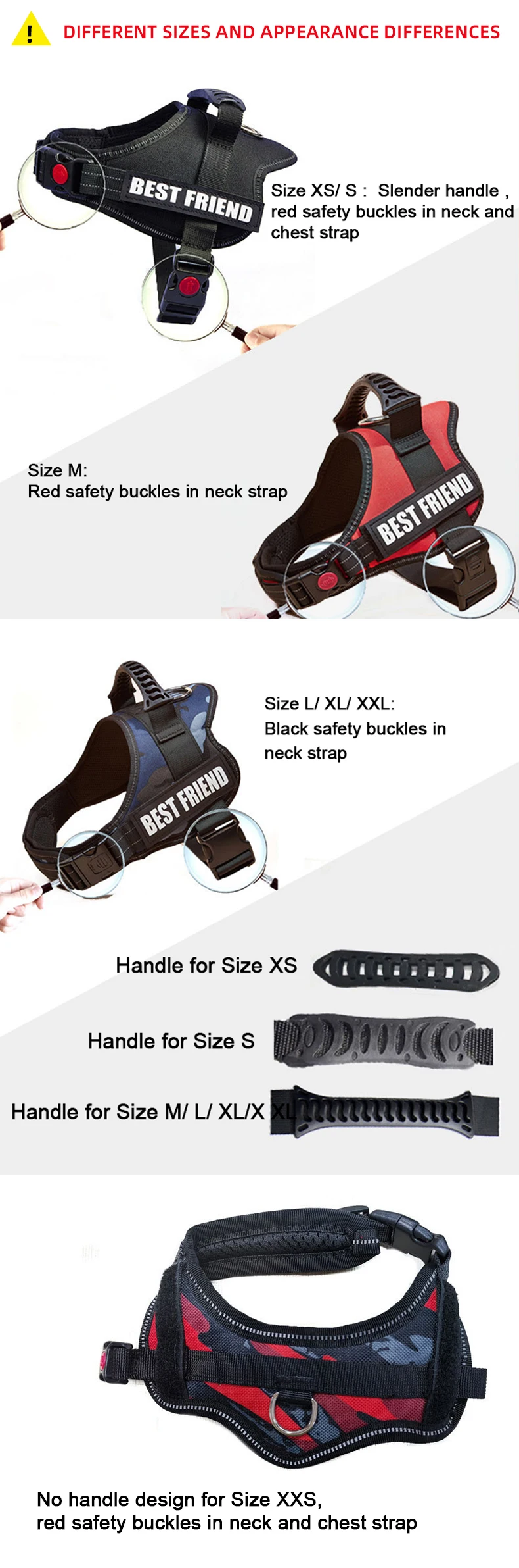 Hundegeschirr, anpassbar, personalisierte Aufnäher, Hundeweste, einfacher Kontrollgriff, verstellbare Rückseite, kleines, mittelgroßes und großes Hundehalsband – Detail 5