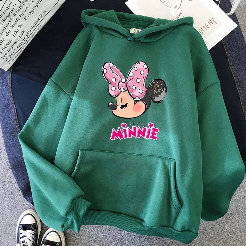 Disney Mickey Mouse Hoodies para crianças, mulheres camisola, Harajuku Streetwear, roupas meninas, roupas meninos, doce Minnie Hoodie, Y2K