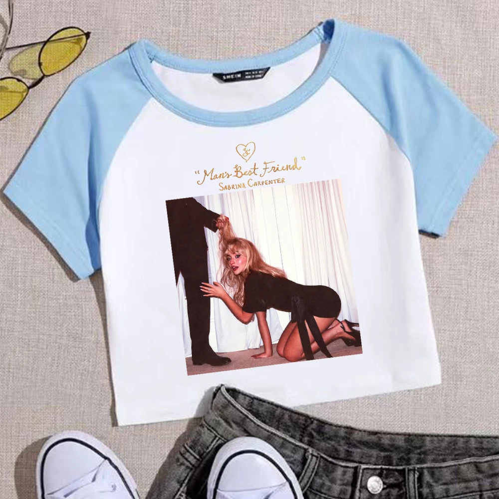 Sabrina Carpenter Best Friend da uomo Crop Top Ragazza sexy Streetwear Y2k Sabrina Carpenter Merch Tee T Shirt