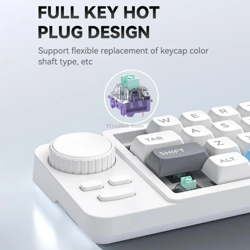 Mechanical Keyboard For Gaming 19 Programmable Joystick Double Scroll Controls Color Lighting Hot Swappable Switches