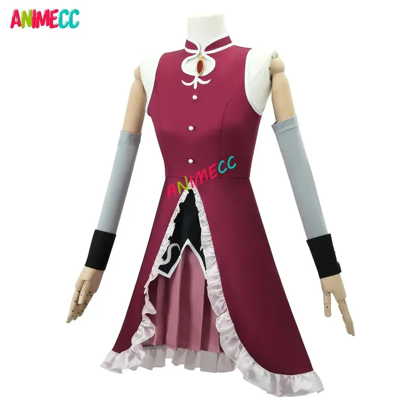 In Stock XS-2XL Sakura Kyoko Cosplay Puella Magi Madoka Magica Combats Wig Anime Halloween Party Costume for Women