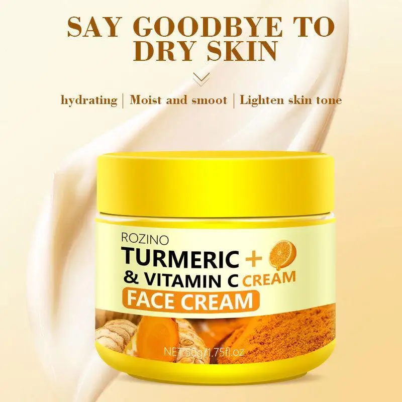 

Turmeric VC Face Cream Firming Moisturizes Skin Leaving Skin Fresh Non Greasy Smooth Firm Soft Elastic Energetic