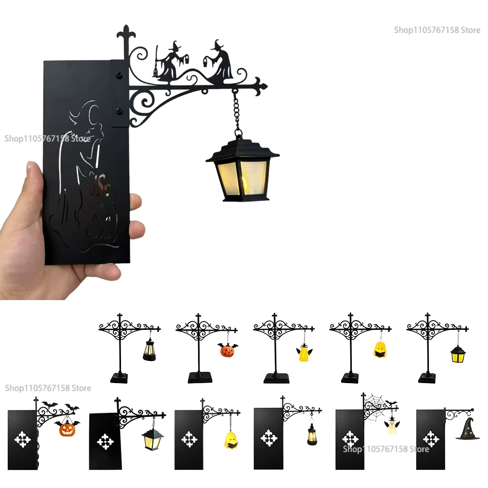 2026 Hot New Retro Hanging Street Lamp Model Ornament,Mini Bookshelf Lamp Slides Books for Hidden Display Lights for Book
