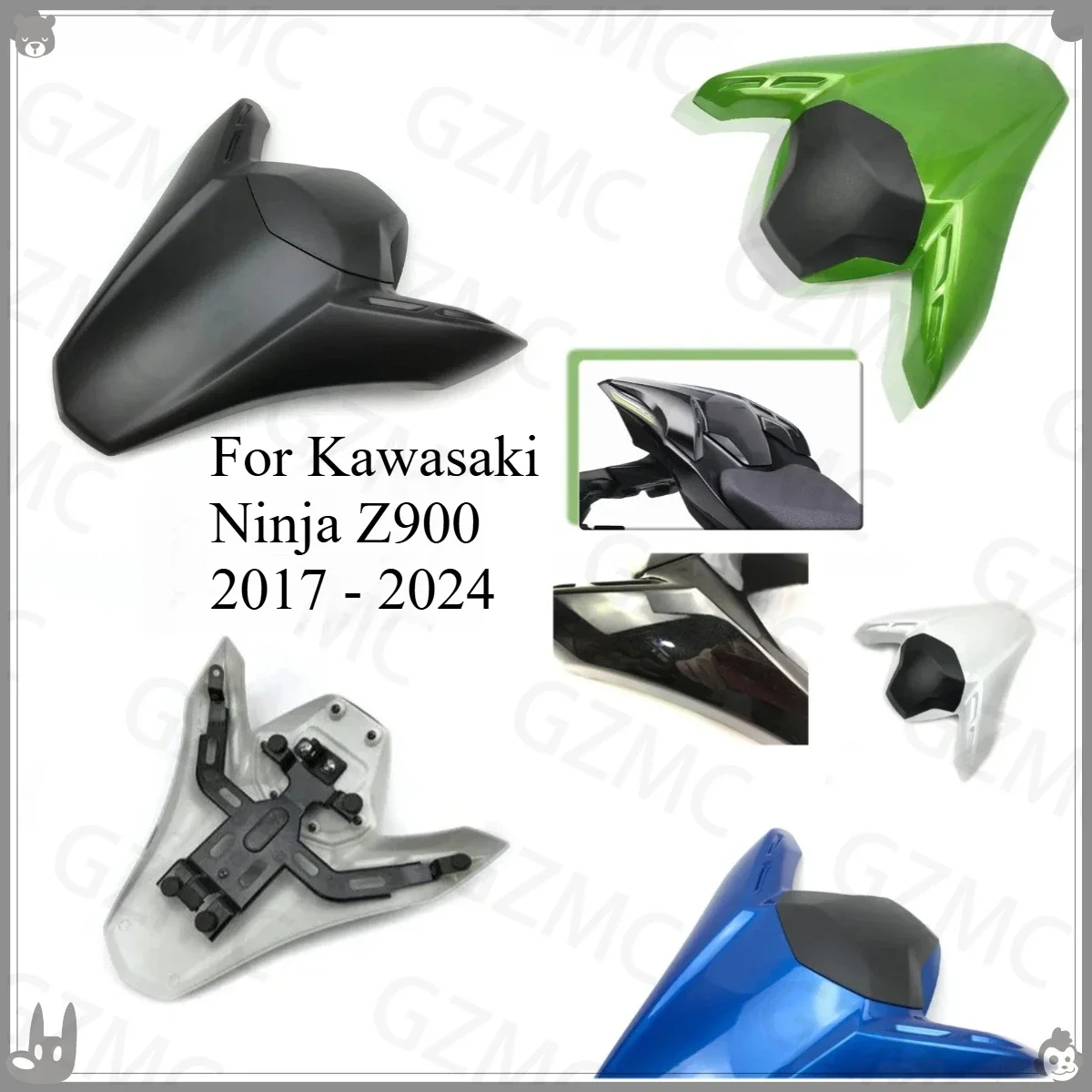 Motorcycles Rear Seat Wing Cove For Kawasaki Ninja Z900 2017-2024 Seat Cowl Cover Rear Tail Pillion Passenger Solo Pad Fairing