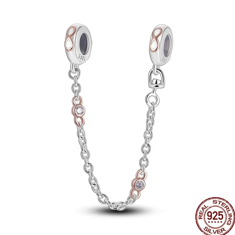 Hot 925 Silver Pink Pet Star And Moon Chain Series Gift Beads Suitable Fit Pan 925 Original Bracelet Diy Birthday Jewelry