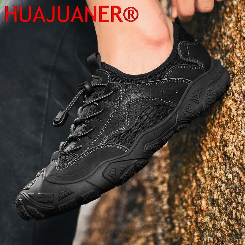 Zapatos de senderismo de malla transpirable para hombre, zapatos antideslizantes para exteriores, zapatos de escalada de Trekking duraderos, zapatillas cómodas de moda para hombre