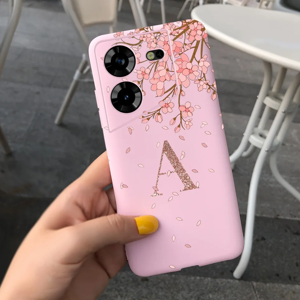 For Tecno Pova 5 Case Cute Crown Letter Liquid Silicone Soft Protective Back Cover For Tecno Pova 5 Pova5 Cases Funda Coque Etui