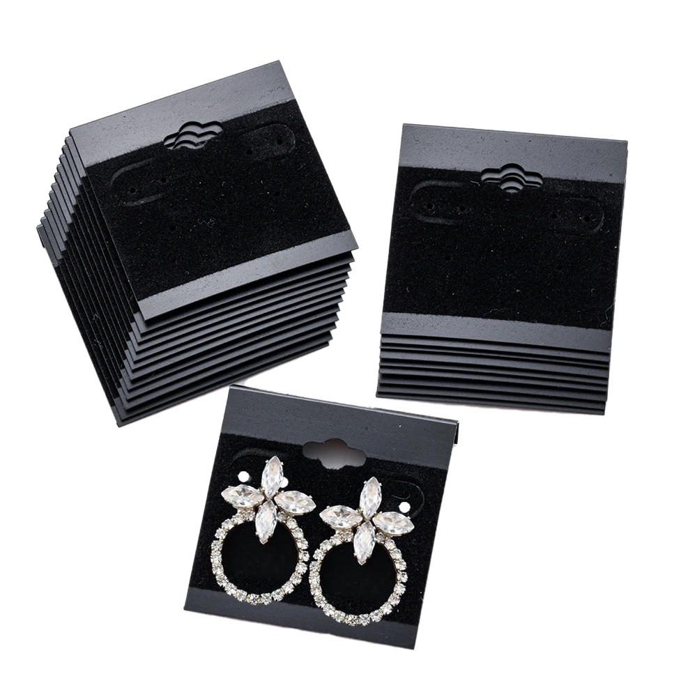 

10/30pcs Black Velvet Plastic Earring Cards Display Hanging Jewelry Holder Jewelry Organizer for Earrings Ear Studs Accessories