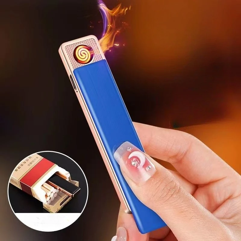 2025New Windproof Lighter Smoking Tool Zinc Alloy Usb Rechargeable Exquisite Gift Direct Sales Smoking Accessories Fastshipping
