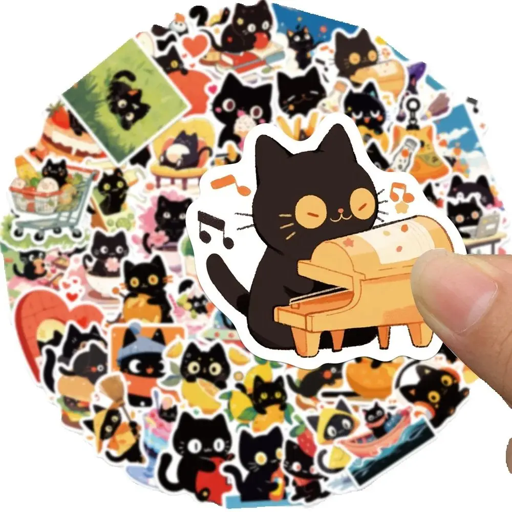 50PCS 새로운 고양이 관심 스티커 동물 만화 편지지 스티커 iPad 컴퓨터 헬멧 기타 벽 스티커