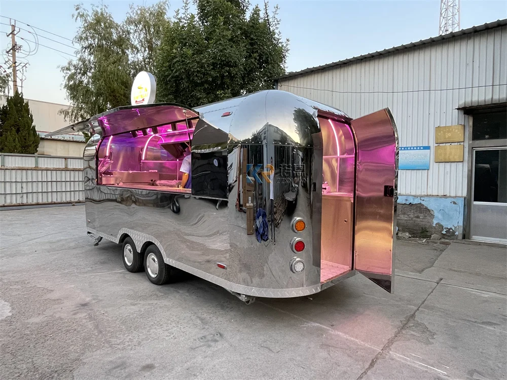 Street Mobile Food Trailer Customize Fast Breakfast Food Carts Concession Coffee Ice Cream Truck Van