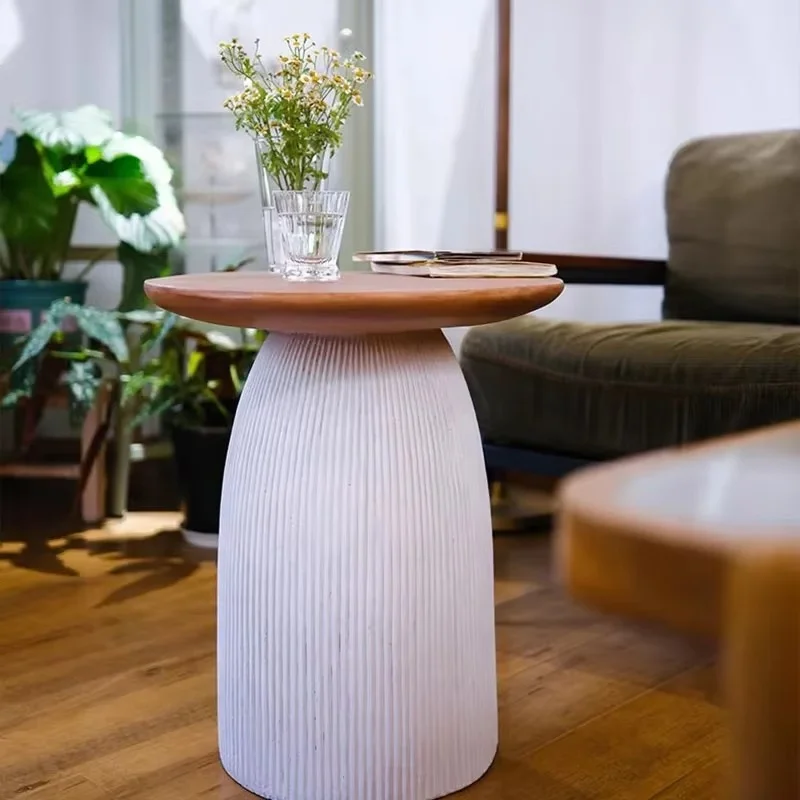 Round Small Coffee Table Trau Sofa Room High Wood Nordic Coffee Table Mesa Lateral Balcony Stoliki Do Kawy Bedroom Furniture