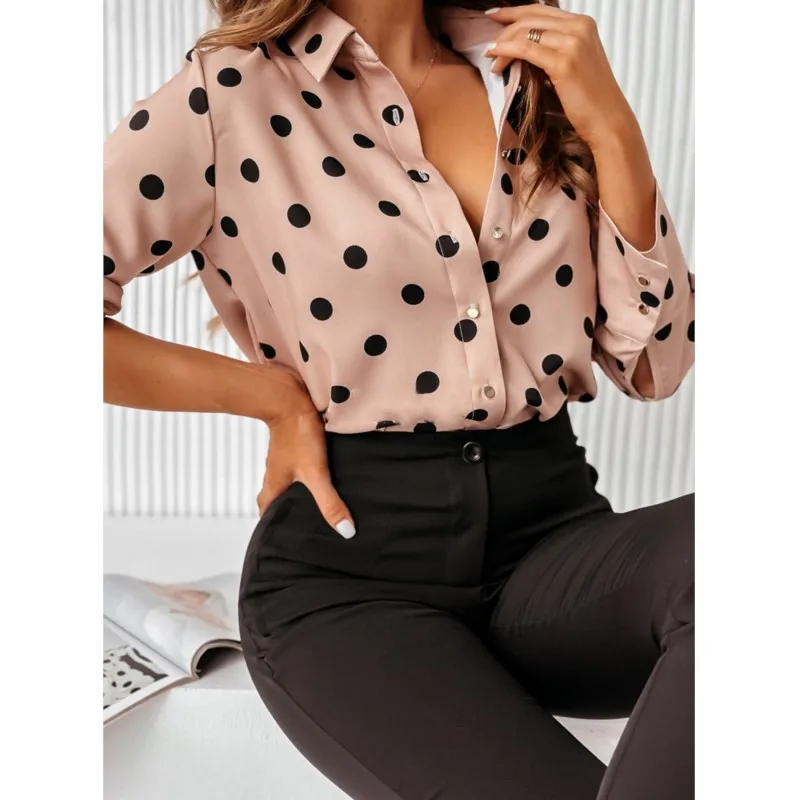 Autumn Elegant Floral Print Blouses Women's Fashion High Street Tops Shirt Casual Long Sleeve Button Office Lady Slim Fit Blouse